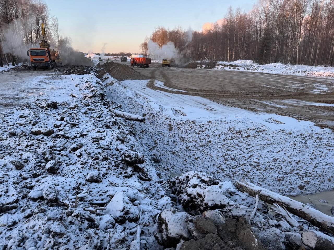 Выполнения работ по замене слабого грунта основания земляного полотна непучинистым материалом по улице № 3