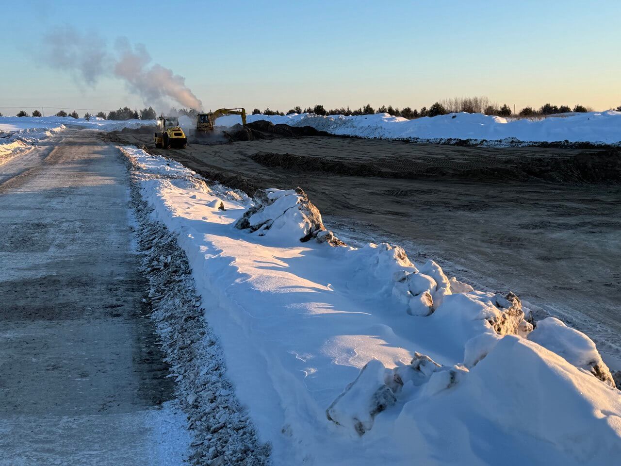 Выполнения работ по замене слабого грунта основания земляного полотна непучинистым материалом по улице № 6