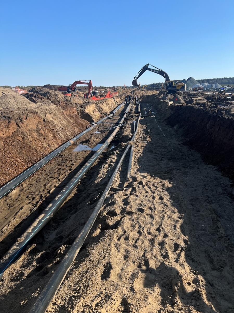 Устройство сетей хозяйственного-питьевого водоснабжения и технологически -противопожарного водоснабжения по улице №1